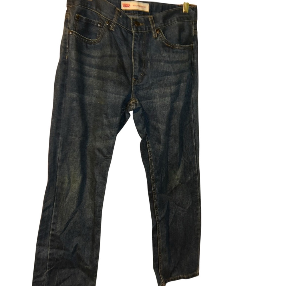 Levis 505 Jeans Boys 10H Husky  Blue Denim Pants Dark Regular Straight kids